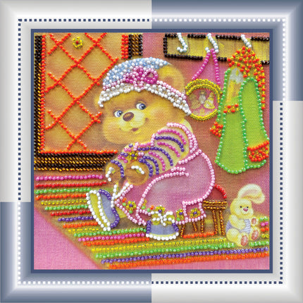 DIY Bead Embroidery Kit "On a walk"  5.9"x5.9" / 15.0x15.0 cm