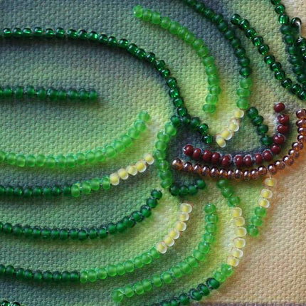 DIY Bead Embroidery Kit "Sweet Peppers"  5.9"x5.9" / 15.0x15.0 cm