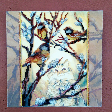 Canvas for bead embroidery "March" 7.9"x7.9" / 20.0x20.0 cm