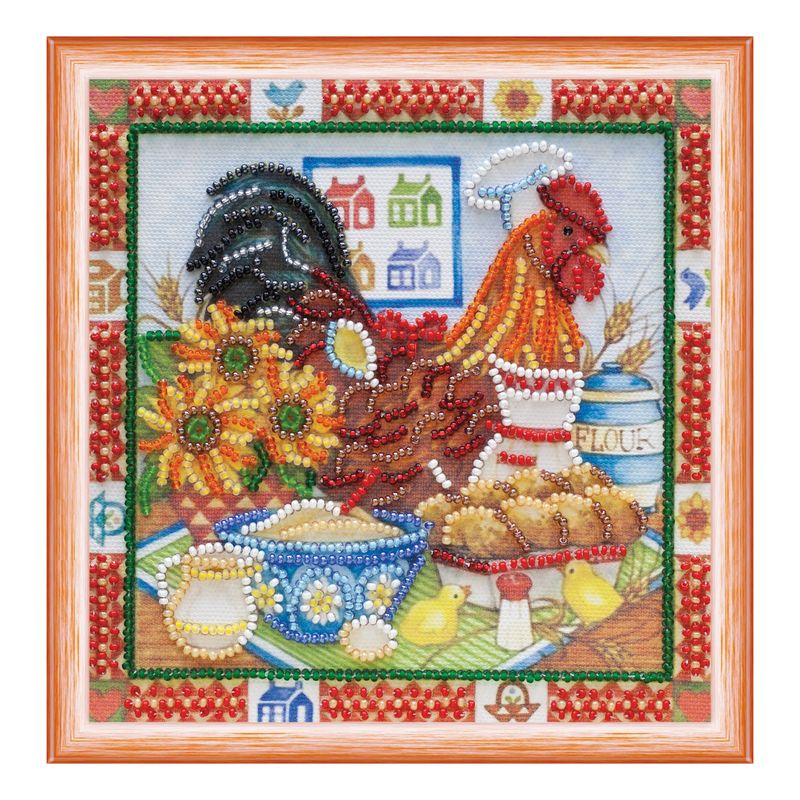 DIY Bead Embroidery Kit "Hospitality"  5.9"x5.9" / 15.0x15.0 cm