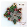 DIY Cross stitch kit on wood "Apple Blossom" 4.7x3.9 in / 11.9x10.0 cm