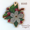 DIY Cross stitch kit on wood "Apple Blossom" 4.7x3.9 in / 11.9x10.0 cm