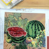 Canvas for bead embroidery "Red-ripe melon" 11.8"x11.8" / 30.0x30.0 cm