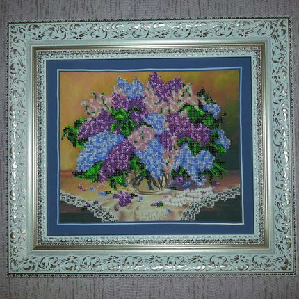 DIY Bead Embroidery Kit "Lilacs" 11.0"x9.4" / 28.0x24.0 cm