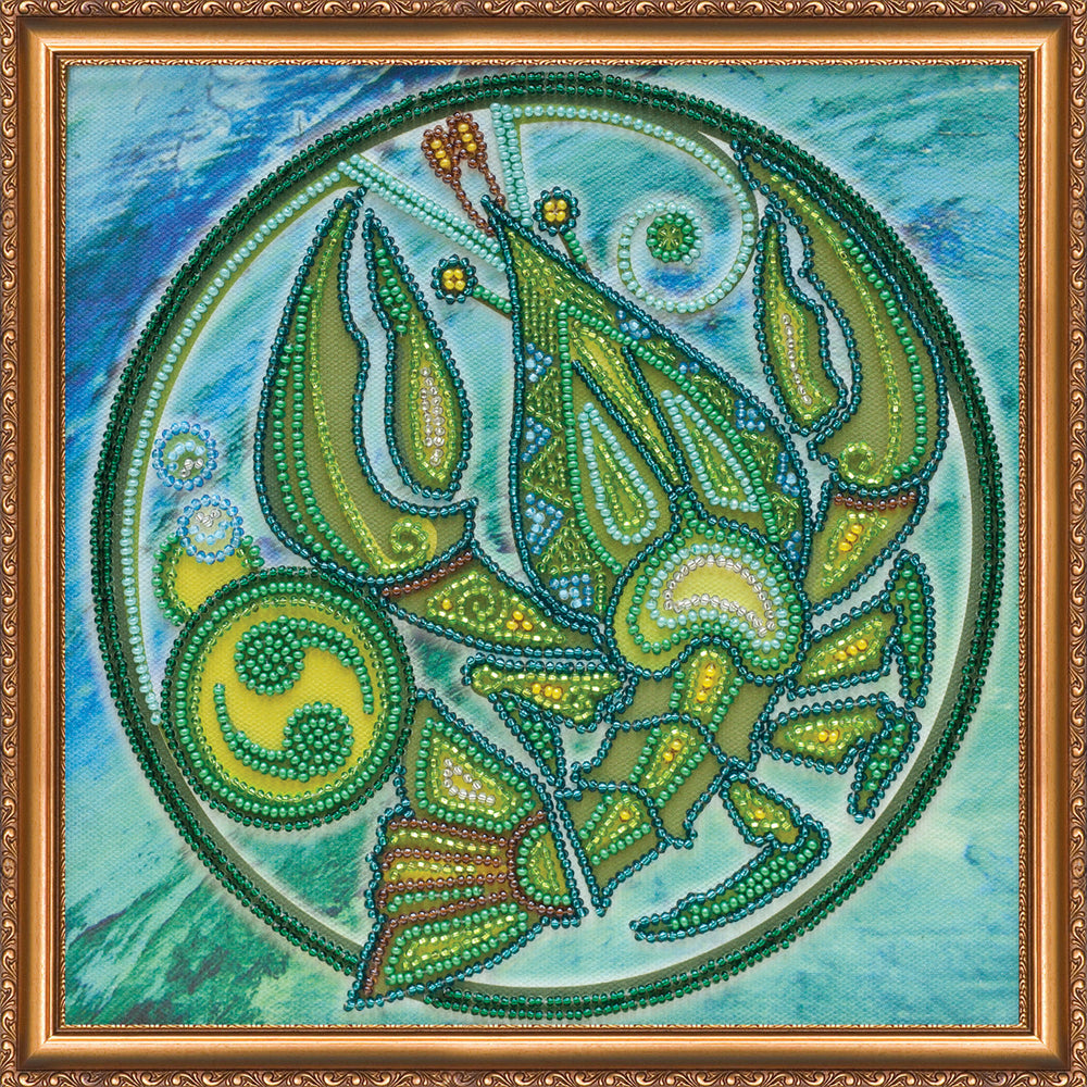 DIY Bead Embroidery Kit "Cancer" 8.7"x8.7" / 22.0x22.0 cm