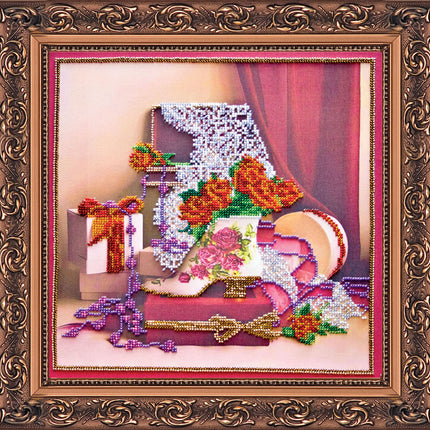 DIY Bead Embroidery Kit "Ladies stuff" 11.8"x11.8" / 30.0x30.0 cm