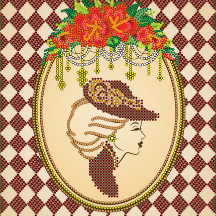 Canvas for bead embroidery "Retro" 6.7"x7.9" / 17.0x20.0 cm