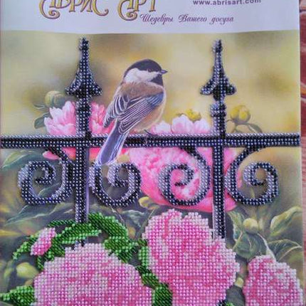 Canvas for bead embroidery "Titmouse" 7.9"x7.9" / 20.0x20.0 cm