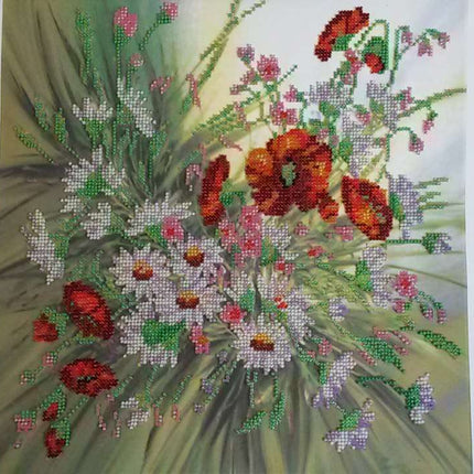 Canvas for bead embroidery "Splashes of Summer" 11.8"x11.8" / 30.0x30.0 cm