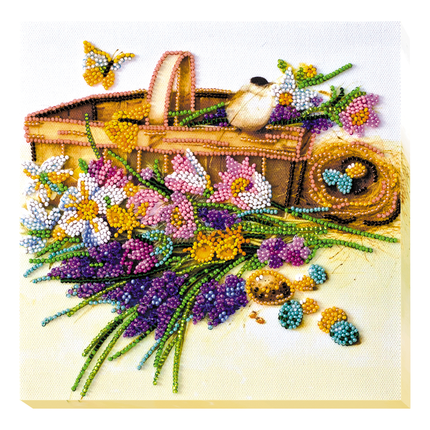 DIY Bead Embroidery Kit "First flowers"
