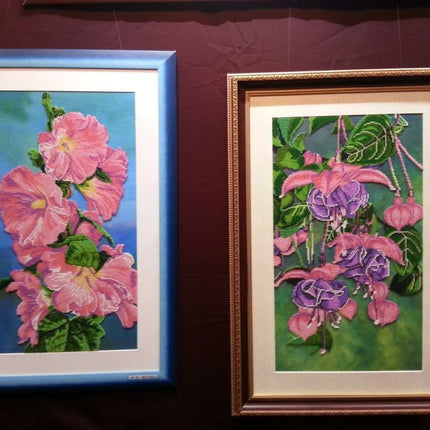 DIY Bead Embroidery Kit "Fuchsia – 2" 12.6"x22.0" / 32.0x56.0 cm
