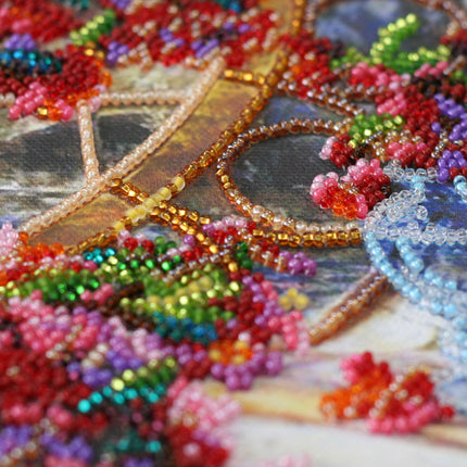 DIY Bead Embroidery Kit "Gentle glow" 13.4"x10.6" / 34.0x27.0 cm