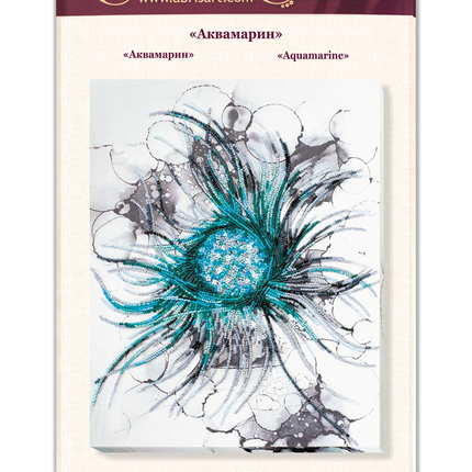 DIY Bead Embroidery Kit "Aquamarine" 11.0"x13.8" / 28.0x35.0 cm