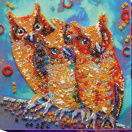DIY Bead Embroidery Kit "Funny trio"