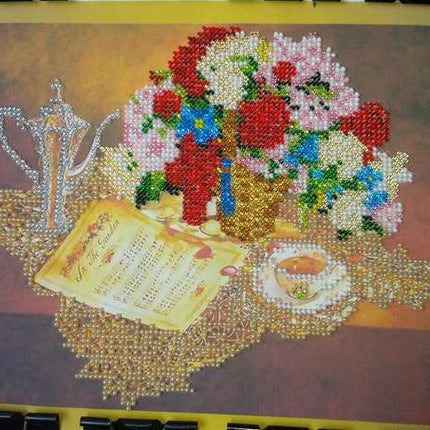 DIY Bead Embroidery Kit "Sonata" 9.8"x7.5" / 25.0x19.0 cm