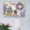 DIY Bead Embroidery Kit "Lavender chantilly" 13.4"x9.4" / 34.0x24.0 cm
