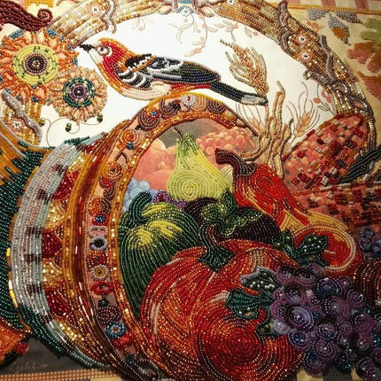 DIY Bead Embroidery Kit "Cornucopia" 19.7"x13.8" / 50.0x35.0 cm