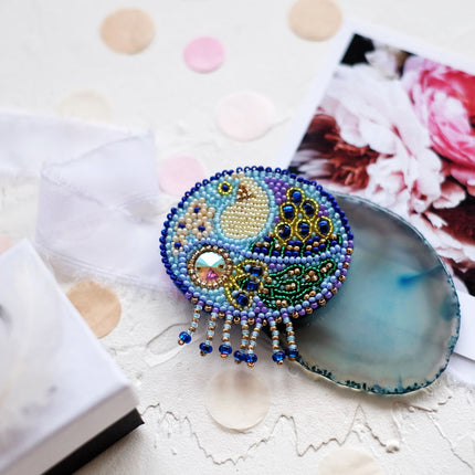 Beadwork kit for creating brooch "Bird"