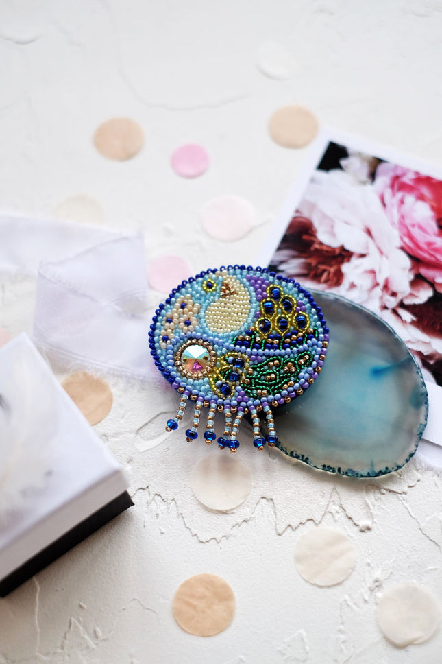 Beadwork kit for creating brooch "Bird"