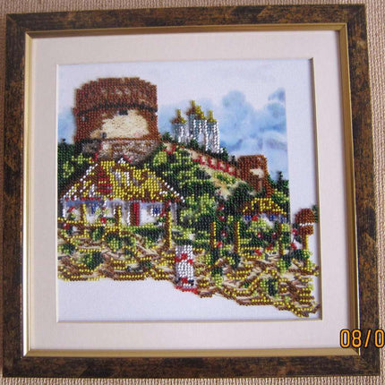 Canvas for bead embroidery "Folk Motifs" 7.9"x7.9" / 20.0x20.0 cm