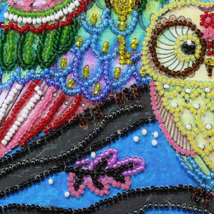 DIY Bead Embroidery Kit "Night couple"  5.9"x5.9" / 15.0x15.0 cm