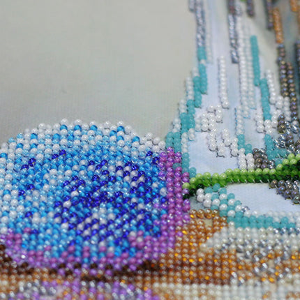 DIY Bead Embroidery Kit "Blue balls" 11.8"x16.5" / 30.0x42.0 cm