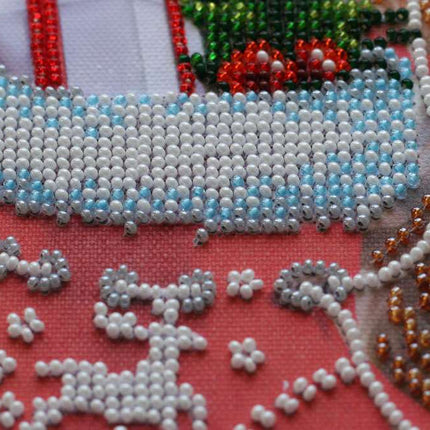 DIY Bead Embroidery Kit "New Year`s Miracle" 7.9"x9.8" / 20.0x25.0 cm