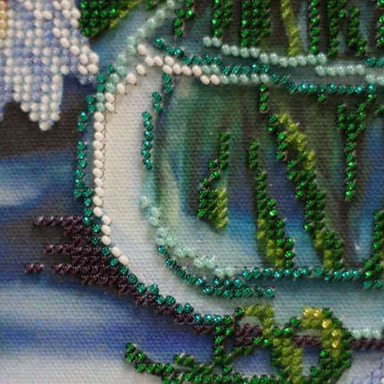 DIY Bead Embroidery Kit "Madonna lilies" 17.7"x12.6" / 45.0x32.0 cm