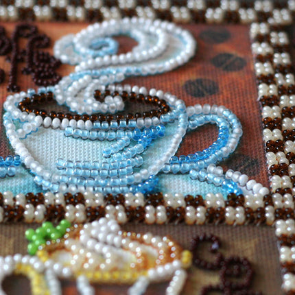 DIY Bead Embroidery Kit "Coffee map" 10.2"x13.0" / 26.0x33.0 cm