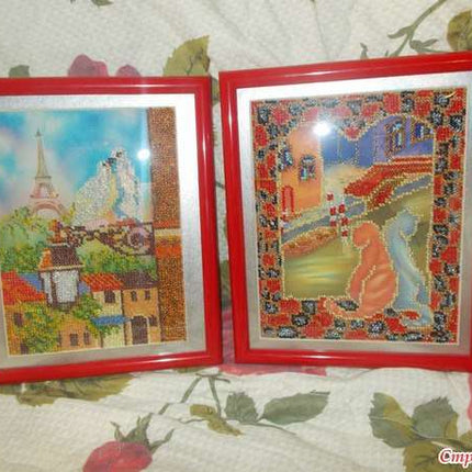 Canvas for bead embroidery "Spring in Paris" 5.7"x7.9" / 14.5x20.0 cm