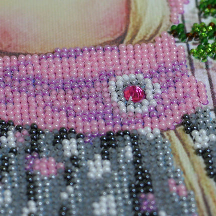 DIY Bead Embroidery Kit "Having a dessert" 11.8"x14.8" / 30.0x37.5 cm