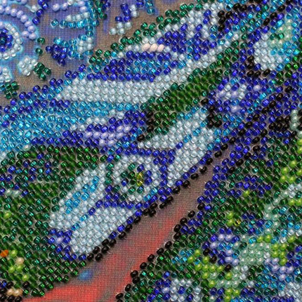 DIY Bead Embroidery Kit "Turquoise" 11.8"x11.8" / 30.0x30.0 cm