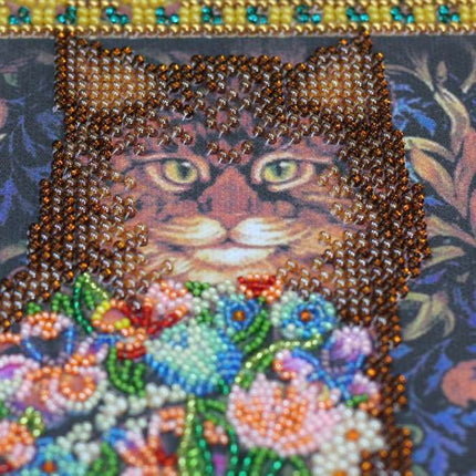 DIY Bead Embroidery Kit "Fairy-tale about a cat" 11.8"x11.8" / 30.0x30.0 cm