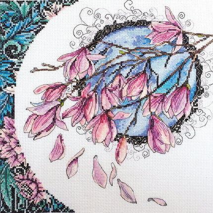 DIY Cross Stitch Kit "Spring lace" 10.2"x9.8"
