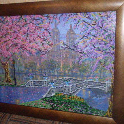 DIY Bead Embroidery Kit "Spring bloom" 15.7"x11.8" / 40.0x30.0 cm