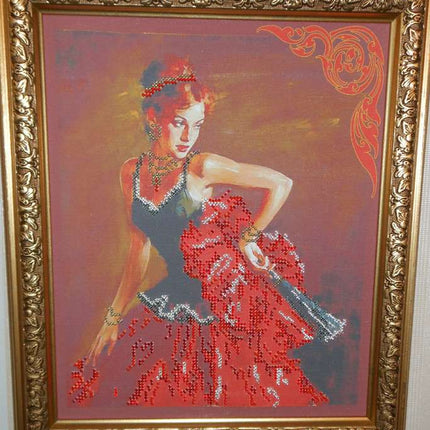 DIY Bead Embroidery Kit "Consuelo" 9.1"x11.0" / 23.0x28.0 cm