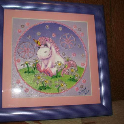 DIY Bead Embroidery Kit "Pony"  5.9"x5.9" / 15.0x15.0 cm