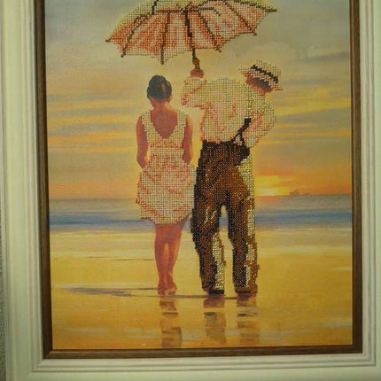 DIY Bead Embroidery Kit "Rendezvous" 11.8"x14.0" / 30.0x35.5 cm