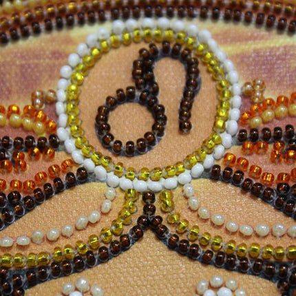DIY Bead Embroidery Kit "Leo" 8.7"x8.7" / 22.0x22.0 cm
