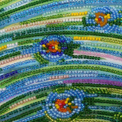 DIY Bead Embroidery Kit "Emerald whirlpool" 11.0"x13.8" / 28.0x35.0 cm