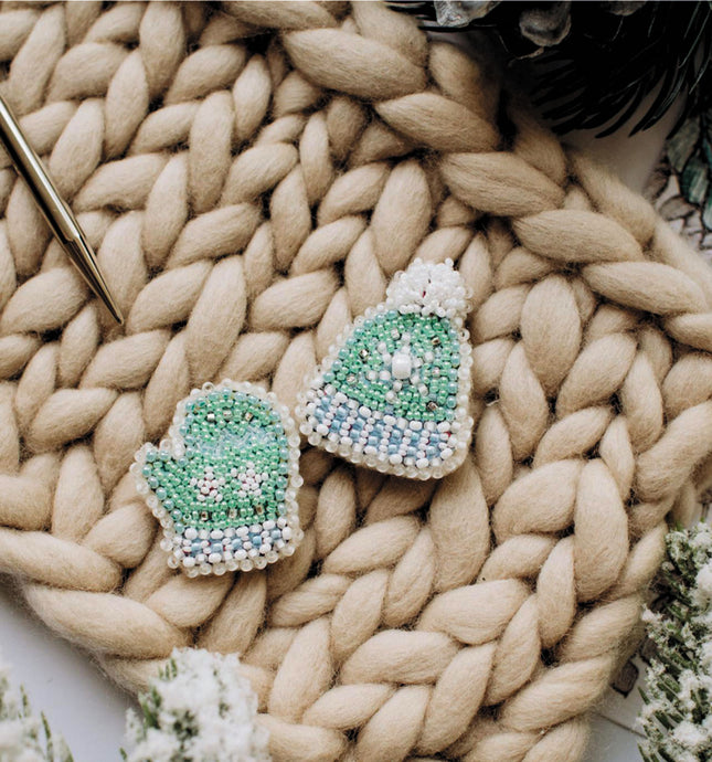 Beadwork kit for creating brooch "Winter time"