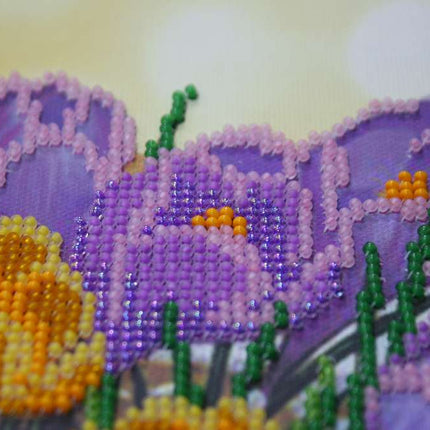 DIY Bead Embroidery Kit "Primrose" 11.8"x11.8" / 30.0x30.0 cm