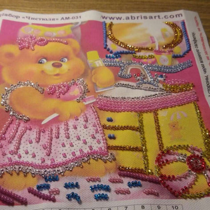 DIY Bead Embroidery Kit "Tidy"  5.9"x5.9" / 15.0x15.0 cm