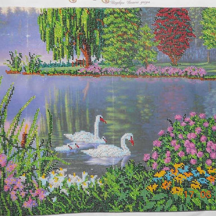 DIY Bead Embroidery Kit "Swang song" 16.9"x12.6" / 43.0x32.0 cm