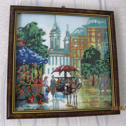 Canvas for bead embroidery "The Journey" 7.9"x7.9" / 20.0x20.0 cm