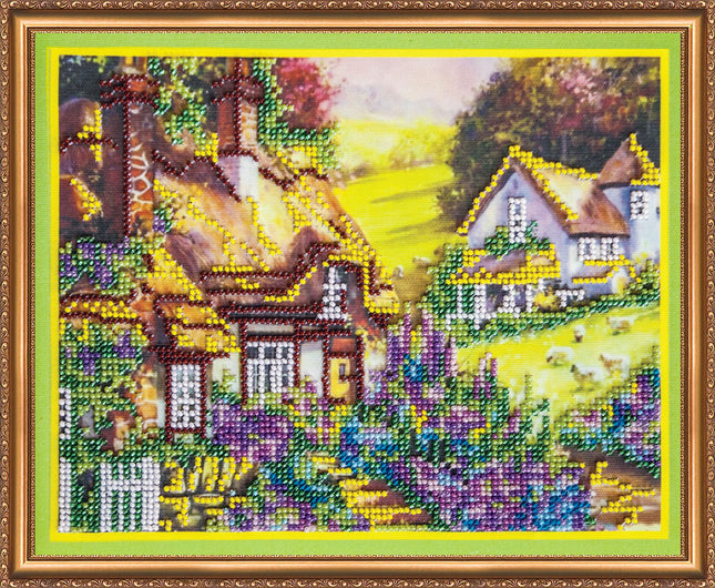 DIY Bead Embroidery Kit "Pastoral" 9.8"x8.1" / 25.0x20.5 cm