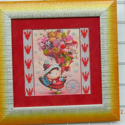DIY Bead Embroidery Kit "Gifts"  5.9"x5.9" / 15.0x15.0 cm
