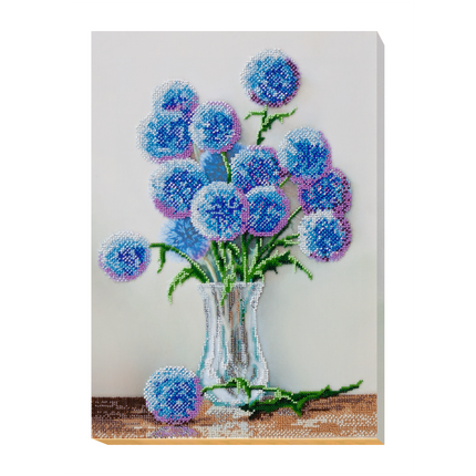 DIY Bead Embroidery Kit "Blue balls" 11.8"x16.5" / 30.0x42.0 cm