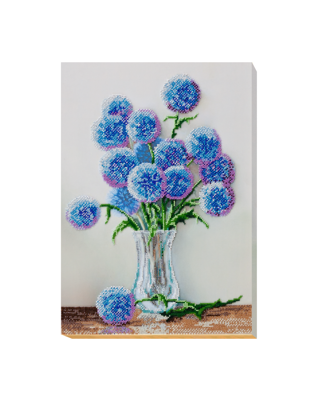 DIY Bead Embroidery Kit "Blue balls" 11.8"x16.5" / 30.0x42.0 cm