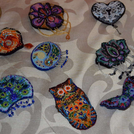 Beadwork kit for creating brooch "Lotus"